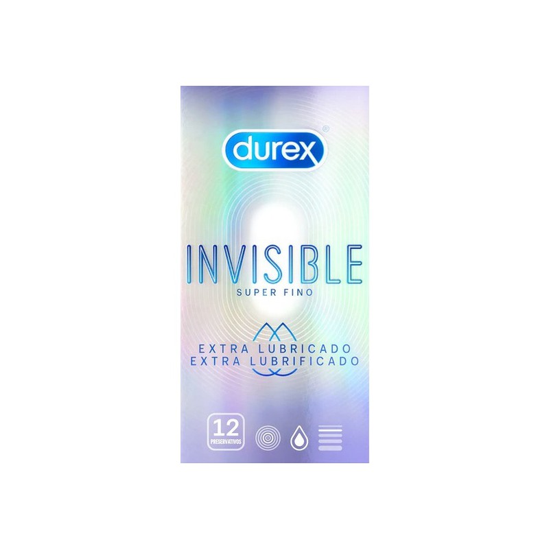 DUREX INVISIBLE SUPER FINO EXTRA LUBRICADO 12 UDS