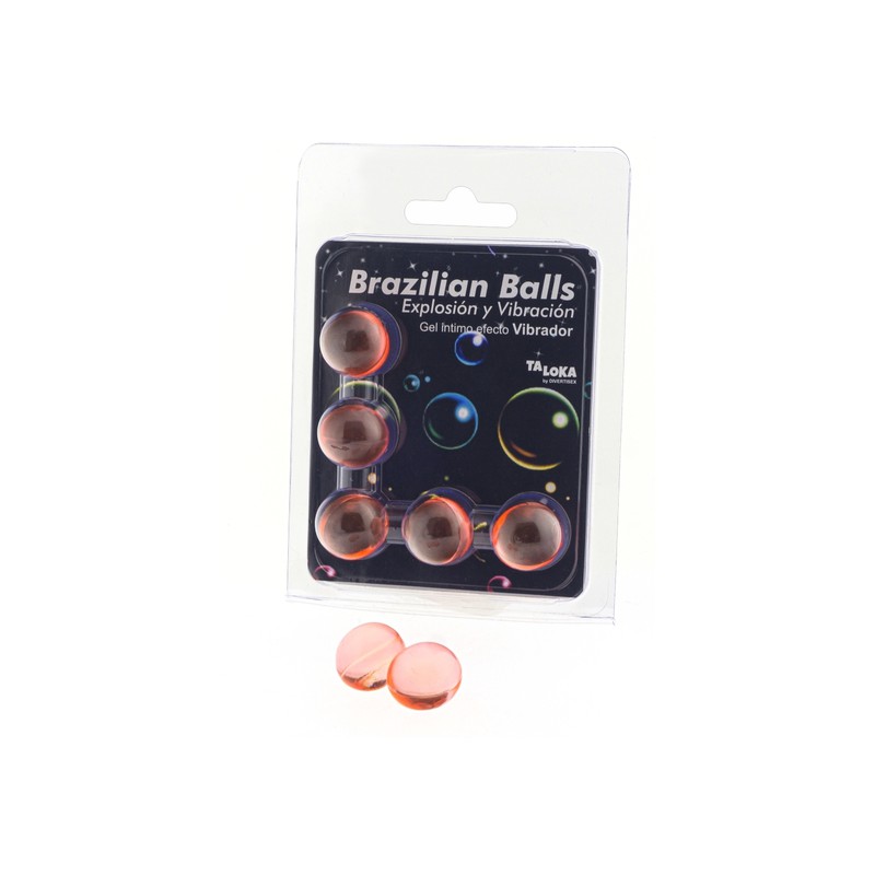 5 BRAZILIAN BALLS EXPLOSION DE AROMAS GEL EXCITANTE EFECTO VIBRACIÓN