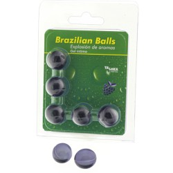 5 BRAZILIAN BALLS EXPLOSION DE AROMAS GEL INTIMO - FRUTAS DEL BOSQUE