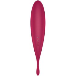 SATISFYER TWIRLING PRO+ SUCCIONADOR Y VARITA VIBRADORA CON APP CONNECT - ROSADO