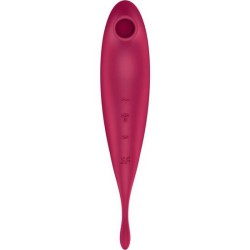 SATISFYER TWIRLING PRO+ SUCCIONADOR Y VARITA VIBRADORA CON APP CONNECT - ROSADO