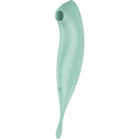 SATISFYER TWIRLING PRO+ SUCCIONADOR Y VARITA VIBRADORA CON APP CONNECT - VERDE