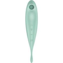 SATISFYER TWIRLING PRO+ SUCCIONADOR Y VARITA VIBRADORA CON APP CONNECT - VERDE