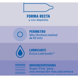 DUREX INVISIBLE SUPER FINO EXTRA LUBRICADO 12 UDS