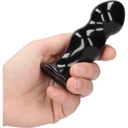 RIMLY - PLUG VIBRADOR DE CRISTAL CON MANDO - 10 VELOCIDADES - NEGRO