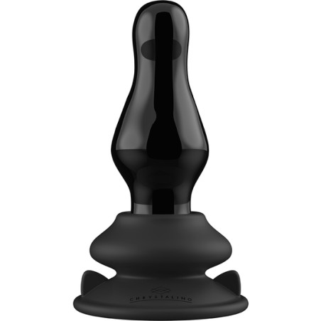 MISSY - GLASS VIBRATOR - WITH SUCTION CUP AND REMOTE - RECARGABLE - 10 VELOCIDADES - NEGRO