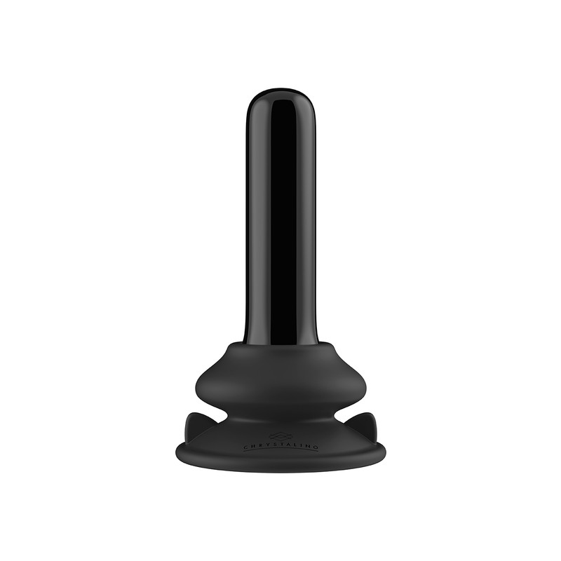 THUMBY - GLASS VIBRATOR - WITH SUCTION CUP AND REMOTE - RECHARGEABLE - 10 VELOCIDADES - NEGRO