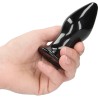 STRETCHY - GLASS VIBRATOR - WITH SUCTION CUP AND REMOTE - RECHARGEABLE - 10 VELOCIDADES - NEGRO