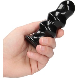 RIBBLY - GLASS VIBRATOR - WITH SUCTION CUP AND REMOTE - RECHARGEABLE - 10 VELOCIDADES - NEGRO