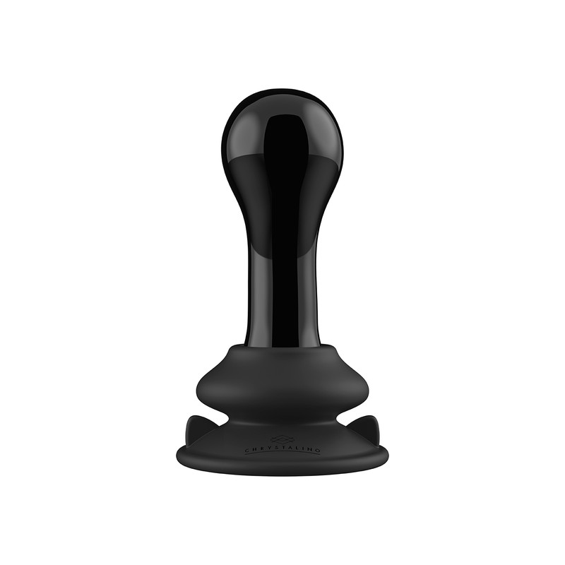 GLOBY - GLASS VIBRATOR - WITH SUCTION CUP AND REMOTE - RECHARGEABLE - 10 VELOCIDADES - NEGRO