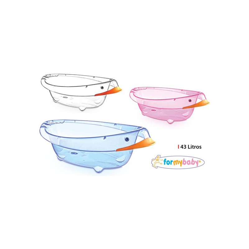 BAÑERA INFANTIL TRANSPARENTE DUCK 43L FORMYBABY - COLORES SURTIDOS