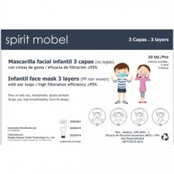 MASCARILLA HIGIÉNICA DESECHABLE INFANTIL 3 CAPAS - 10 UNIDADES